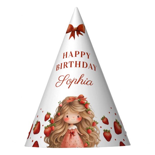 スイートアストロベリーガールハッピーバースデーパーティー パーティーハット (正面)