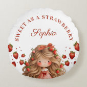 スイートアストロベリーガールハッピーバースデーパーティー ラウンドクッション (正面)