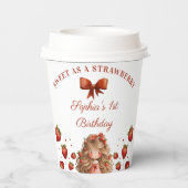 スイートアストロベリーレッドガール1st誕生日パーティー 紙コップ (裏面)