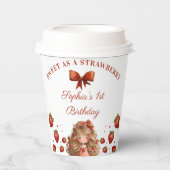 スイートアストロベリーレッドガール1st誕生日パーティー 紙コップ (正面)
