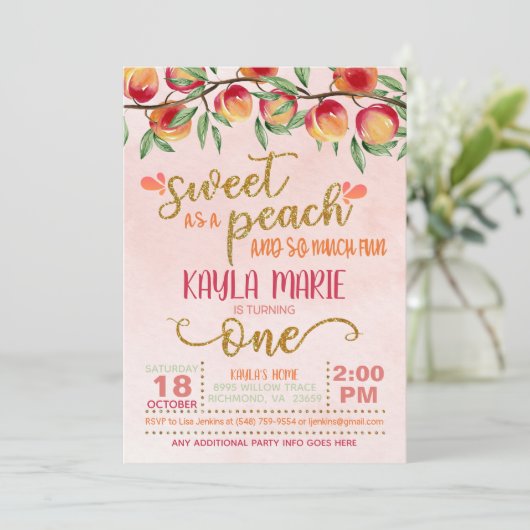 スイートアズアピーチの1招待状-ストライプ 招待状 (スタンド正面)