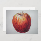 スイートアップル絵画フルーツイラストレーション ポストカード (正面/裏面)