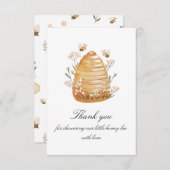 スイートアハニービーベビーシャワーサンキューカード サンキューカード (正面/裏面)