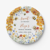 スイートアハニービーワイルドフラワーシックブライダルシャワー ペーパープレート (正面)