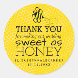 スイートアハニー結婚ズゲストのお願いありがとう ラウンドシール