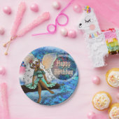 スイートアフリカンアメリカンフェアリー誕生日 ペーパープレート (パーティー)