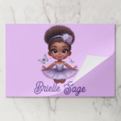 スイートアフロプフパープルバレリーナガール ペーパーパッド (折り畳み)