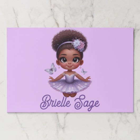 スイートアフロプフパープルバレリーナガール ペーパーパッド (正面)