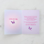 スイートアフロベビーガールパステルバタフライウェルカム カード (内部)