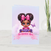 スイートアフロベビーガールパステルバタフライウェルカム カード (裏面)