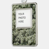 スイートアリスサムフラワーホワイトフローラ シルバープレートフレームオーナメント (左)