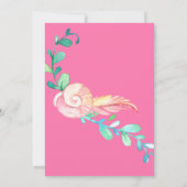 スイートアンダーザシーピンクマーメイドガールズ誕生日 招待状 (裏面)