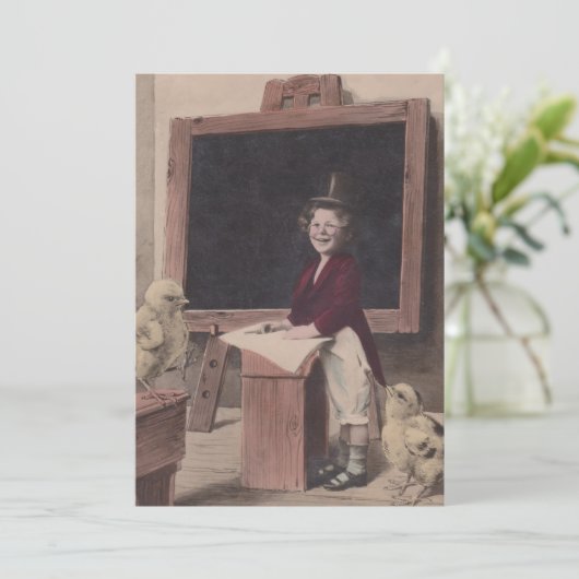 スイートアンティークスクール先生教育招待状 招待状 (スタンド正面)