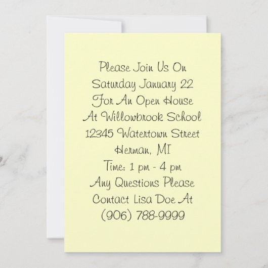 スイートアンティークスクール先生教育招待状 招待状 (裏面)