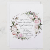 スイートアンドピンクローズ結婚式招待状 招待状 (正面/裏面)