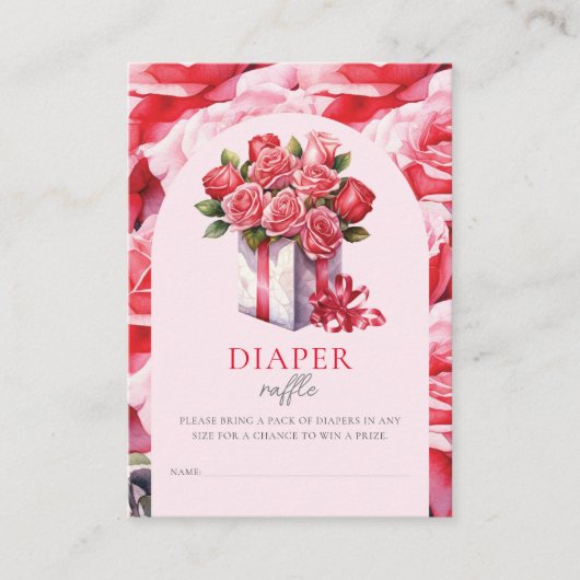 スイートアートフローラアーチベイビーシャワーおむつラッフル エンクロージャーカード (正面)