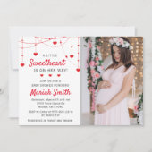 スイートアートヴァレンタイン2月の女の子の少年のベビーシャワー 招待状 (正面)