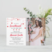 スイートアートヴァレンタイン2月の女の子の少年のベビーシャワー 招待状 (スタンド正面)