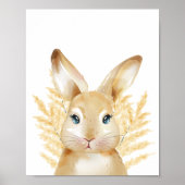 スイートイエローバニーウッドランド子供部屋ルームデコール ポスター (正面)