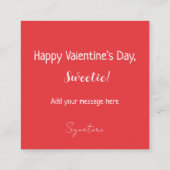 スイートインラブカップケーキバレンタインデーカード エンクロージャーカード (裏面)