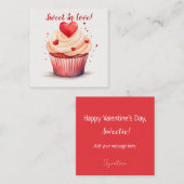 スイートインラブカップケーキバレンタインデーカード エンクロージャーカード (正面/裏面)