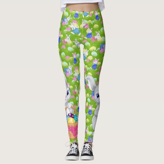 スイートイースターバニーバスケットエッグレギンス レギンス (正面)