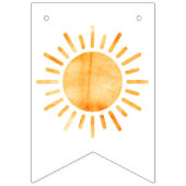 スイートウォーターカラーサンハッピーバースデー バンティングフラッグ (第1の旗)