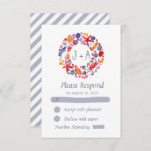 スイートウォーターカラーシーリースビーチ結婚式RSVP 出欠カード (正面/裏面)