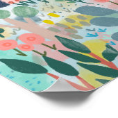 スイートウォーターカラーハウスガーデンイラストレーション ポスター (角)