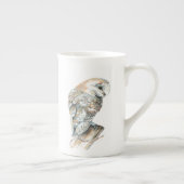 スイートウォーターカラーバーンドルフクロウ鳥自然アート ボーンチャイナマグカップ (右)