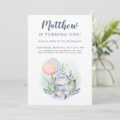 スイートウォーターカラーヒッポバースデーパーティー 招待状 (スタンド正面)