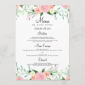 スイートウォーターカラーピンクピーチ結婚のディナーメニュー メニュー (正面)