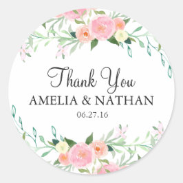 スイートウォーターカラーピンクピーチ結婚ズシール ラウンドシール