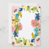 スイートウォーターカラーフローラガーデンブライダルシャワー 招待状 (裏面)