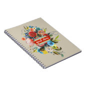 スイートウォーターカラーブーケノートブパーソナライズされたック ノートブック (右側)