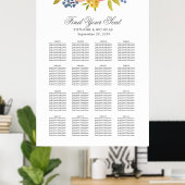 スイートウォーターカラーブーケ |シーティングチャート ポスター (ホームオフィス)