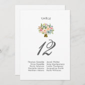 スイートウォーターカラーブーケ |シーティングチャート 招待状 (正面/裏面)