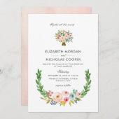 スイートウォーターカラーブーケ | 招待状 (正面/裏面)