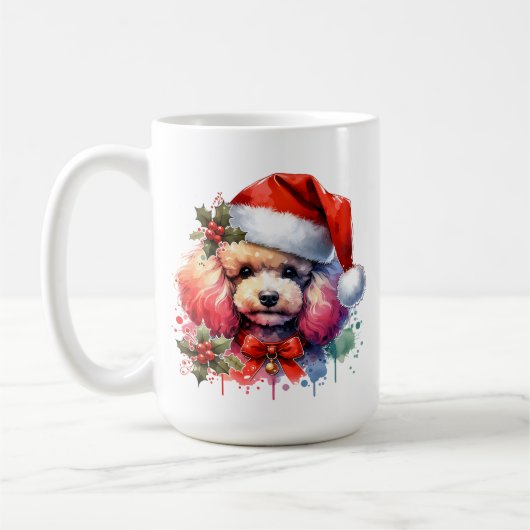 スイートウォーターカラープードルパーソナライズされた コーヒーマグカップ (左)