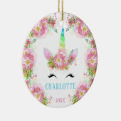 スイートウォーターカラーユニコーンクリスマスオーナメント セラミックオーナメント (右)