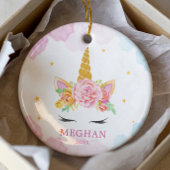 スイートウォーターカラーユニコーンクリスマスオーナメント セラミックオーナメント