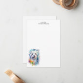 スイートウォーターマルチーズドッグカスタムサンキュー ノートカード (正面/裏面インサイチュ)