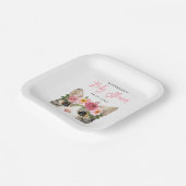 スイートウォーター子猫ガールベビーシャワー ペーパープレート (傾斜あり)