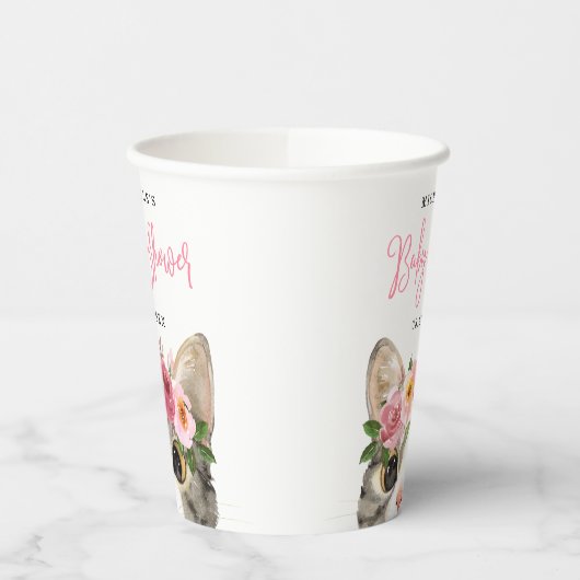 スイートウォーター子猫ガールベビーシャワー 紙コップ (左)