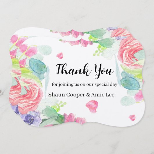 スイートウォーター結婚カラーBoho's Glass サンキューカード (正面/裏面)