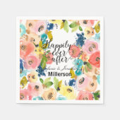 スイートウォーター色のフローラ結婚ズ スタンダードカクテルナプキン (正面)