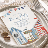 スイートウォーター色ビーチパーティー誕生日 招待状