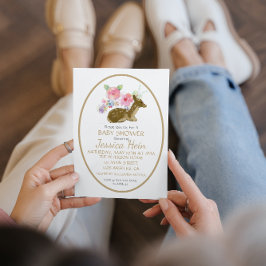 スイートウォーター色フローラウッドランドボホベイビーシャワー 招待状