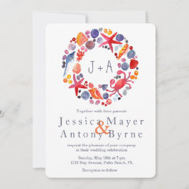 スイートウォーター色航海のリースビーチ結婚式 招待状