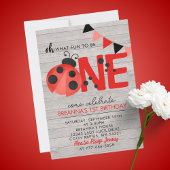 スイートウッドウォーターカラーラディバグ1st誕生日パーティー 招待状